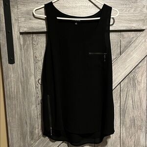 My Michelle Black Tank Top with Zipper Details